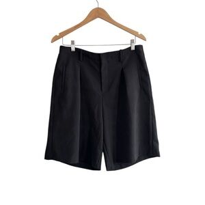 Gibson Latimer Long Pleated Tailored High Waist Dress Bermuda Shorts